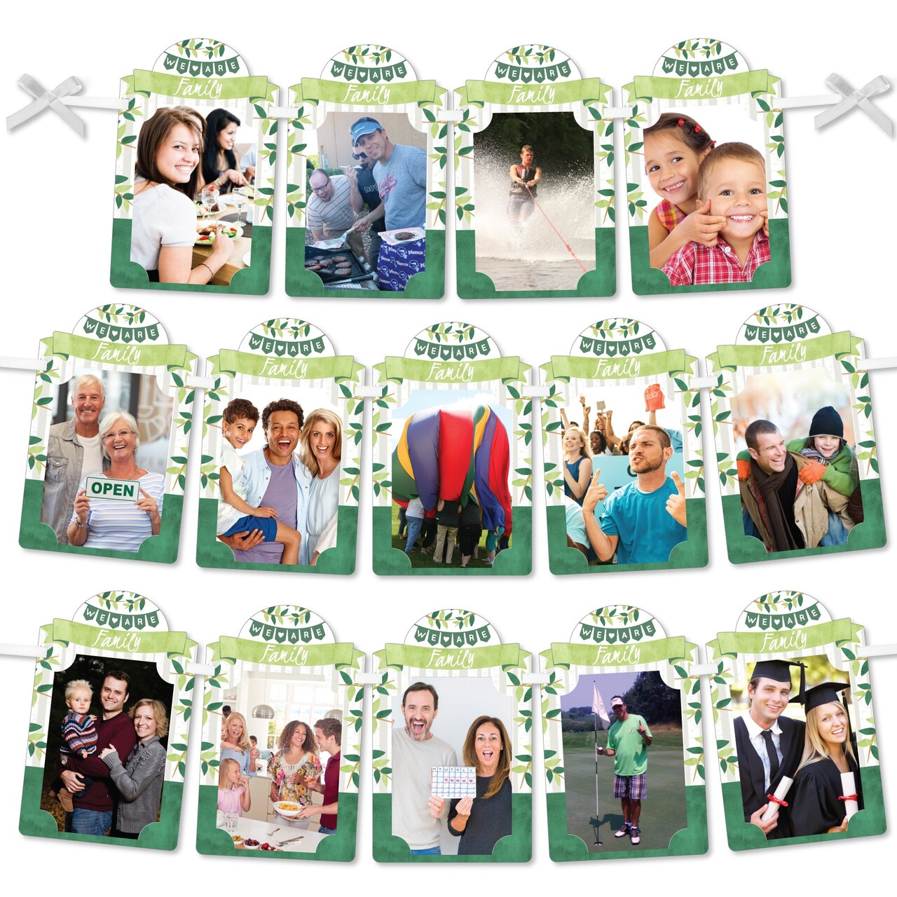 Big Dot of Happiness Family Tree Reunion - DIY Family Gathering Party Decor - Picture Display - Photo Banner